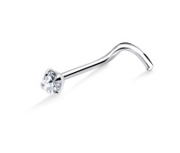 Colorless Stone Set Curved Nose Stud NSKB-840